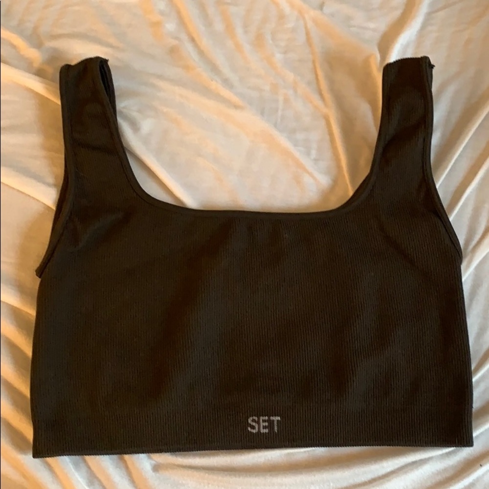 COPY - Set Active Box Cut Sports Bra Espresso